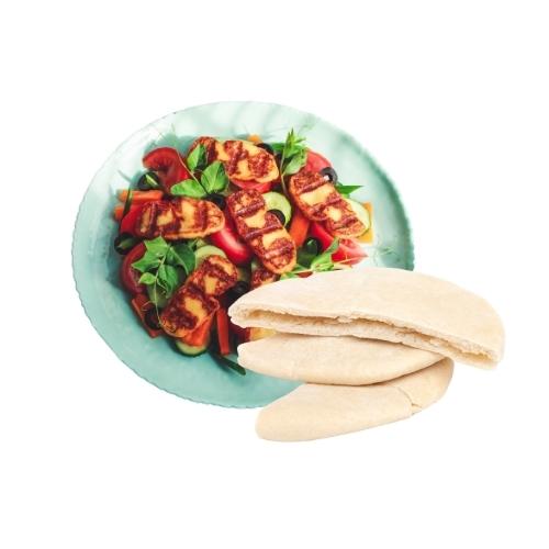 Halloumi 4 Pcs with Pitta and Salad